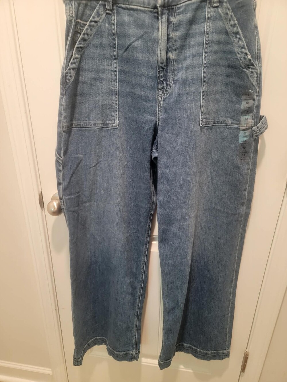 American Eagle Outfitters Sz 12 Curvy Dreamy Drape Wide Leg Carpenter Pants